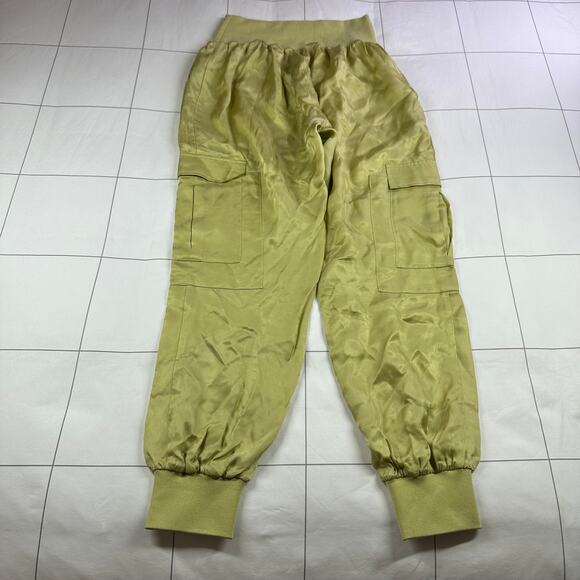 Cinq a Sept Pants Womens Small Green Giles Cupro Jogger Cargo Crop Pull On Tea - Picture 3 of 14